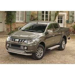Пороги ''Silver'' Rival для Mitsubishi L200 IV, V (2006-2015 / 2015-2019 / 2019-н.в.), 193 см, алюминий, F193AL.4003.1