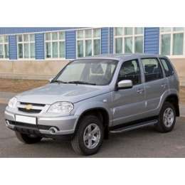 Пороги ''Premium'' Rival для Chevrolet Niva (2002-2009 / 2009-н.в.), 160 см, алюминий, A160ALP.1001.2
