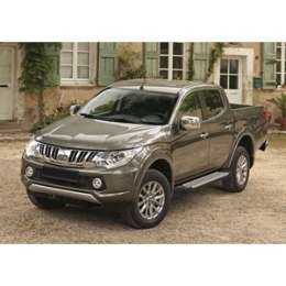 Пороги ''Bmw-Style круги'' Rival для Mitsubishi L200 IV, V (2006-2015 / 2015-2019 / 2019-н.в.), 193 см, алюминий, D193AL.4003.1