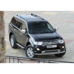 Пороги ''Bmw-Style круги'' Rival для Mitsubishi Pajero Sport II (2008-2016), 173 см, алюминий, D173AL.4003.1