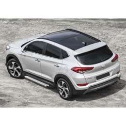 Пороги ''Silver'' Rival для Hyundai Tucson III (2015-2018 / 2018-н.в.) / Kia Sportage IV (2016-2018 / 2018-н.в.), 173 см, алюминий, F173AL.2309.2