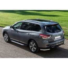 Пороги ''Bmw-Style круги'' Rival для Nissan Pathfinder IV (2014-2017), 193 см, алюминий, D193AL.4107.1