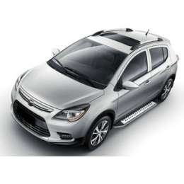 Пороги ''Bmw-Style овалы'' Rival для Lifan X50 (2015-н.в.), 173 см, алюминий, B173AL.3303.1