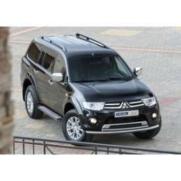 Пороги ''Bmw-Style овалы'' Rival для Mitsubishi Pajero Sport II (2008-2016), 173 см, алюминий, B173AL.4003.1