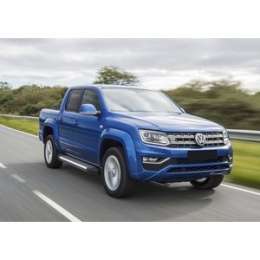 Пороги ''Bmw-Style круги'' Rival для Volkswagen Amarok I рестайлинг (2016-н.в.), 193 см, алюминий, D193AL.5803.2
