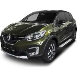 Пороги ''Bmw-Style круги'' Rival для Renault Kaptur (2016-н.в.), 173 см, алюминий, D173AL.4703.1