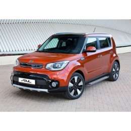 Пороги ''Bmw-Style овалы'' Rival для Kia Soul II рестайлинг (2017-н.в.), 173 см, алюминий, B173AL.2804.1