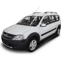 Пороги ''Premium-Black'' Rival для Lada Largus универсал, универсал Cross (2012-н.в.), 193 см, алюминий, A193ALB.6001.2