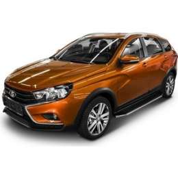 Пороги ''Premium'' Rival для Lada Vesta универсал Cross (2017-н.в.), 180 см, алюминий, A180ALP.6003.1