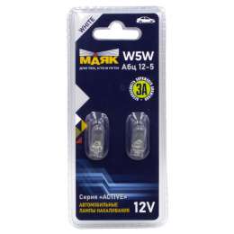 лампа МАЯК ACTIVE W5W 12В 5Вт Aбц 12-5 2шт